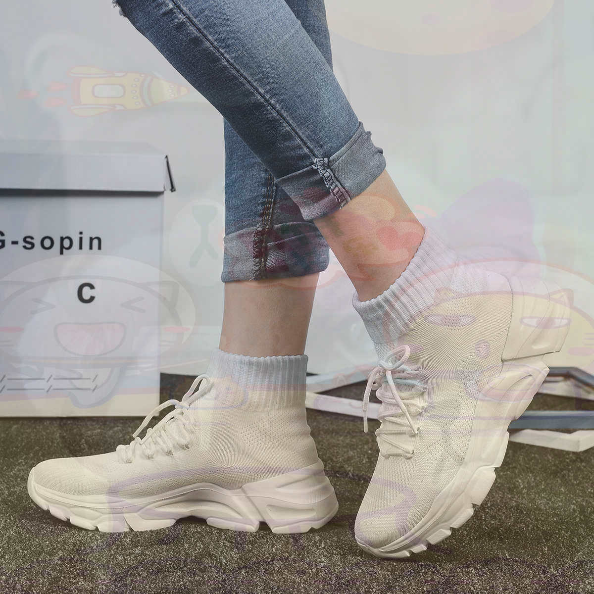Streetwear Brand Design Ideas - เพิ่มความสูงฤดูร้อนบาสเกตบอลบาสเกตบอลผู้หญิงกีฬารองเท้ารองเท้าผ้าใบใหม่ผู้หญิงยี่ห้อกรีฑาออกกําลังกายที่ไม่ซ้ํากัน