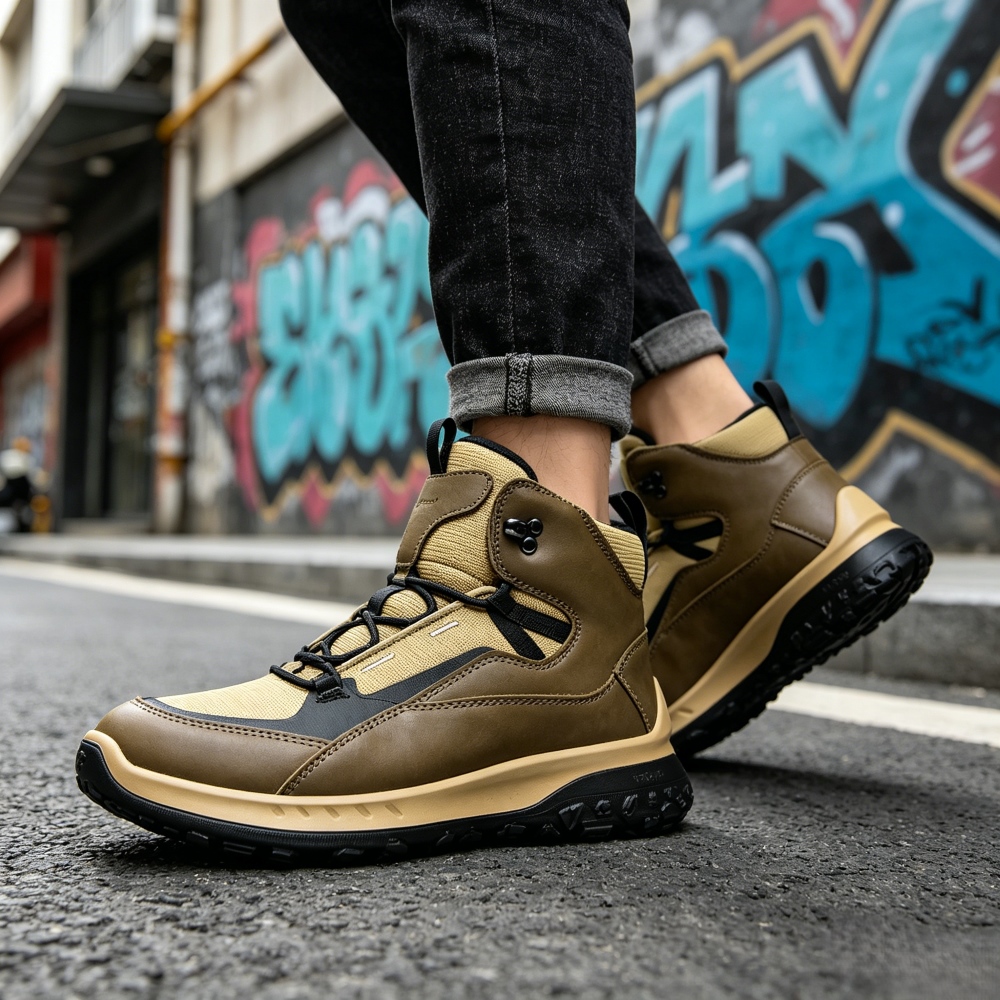 รองเท้าหนังหุ้มข้อสูงสำหรับผู้ - Streetwear Outdoor Brand บทวิจารณ์และราคา